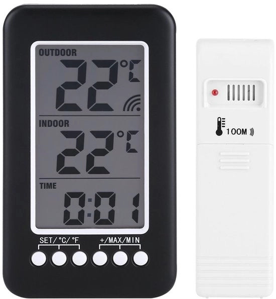 Termometro Digitale LCD - Misuratore di Temperatura Senza Fili - Display Grande - Utilizzabile Interno ed Esterno - Visualizzazione della Temperatura - Adatto per Adulti...