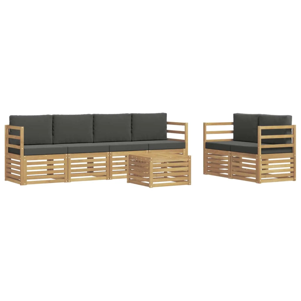 Set di divani da esterno 7 pcs Bianco e Antracite Poliestere