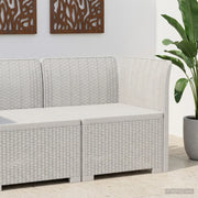 Divano da Giardino a 1 Posto Aspetto Rattan PP Bianco 8011814