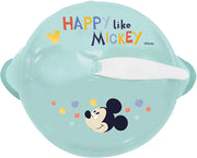 Ciotola Antiscivolo con Coperchio e Cucchiaio Mickey per bambini.