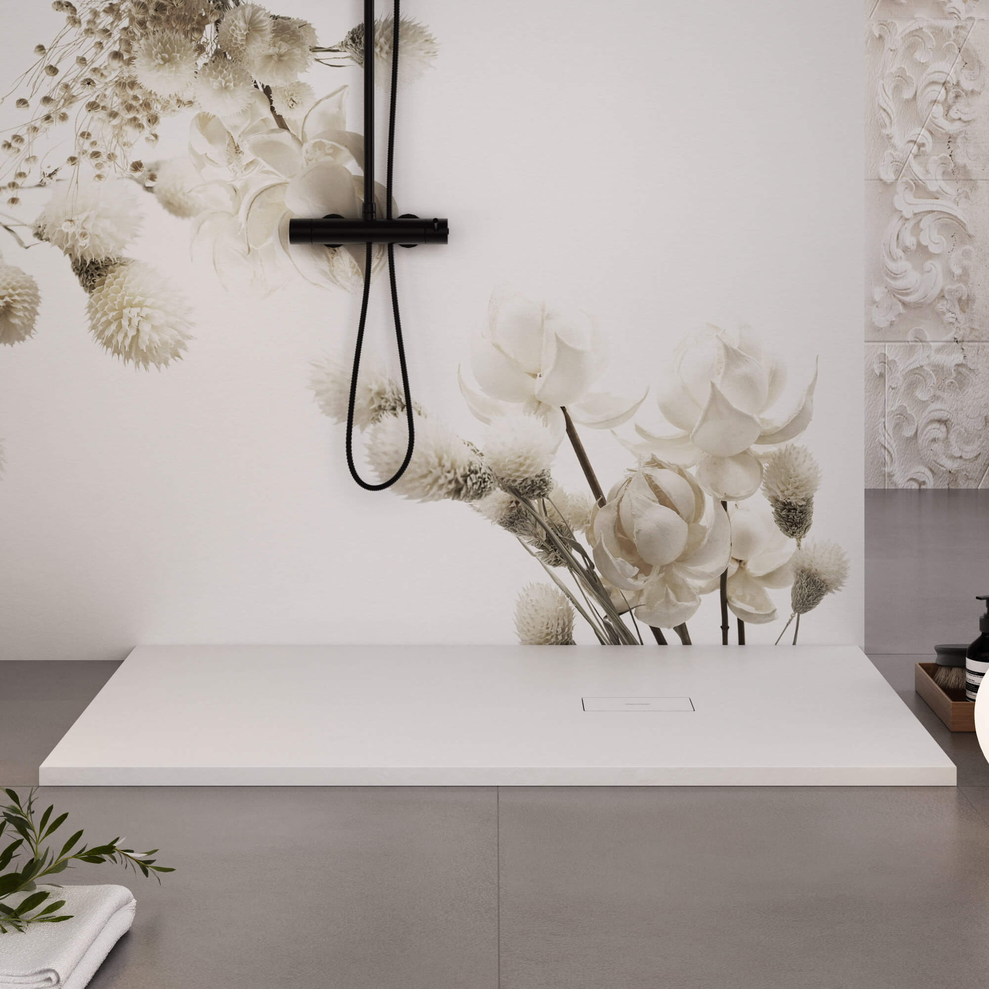 Piatto Doccia in Pietra 70x130 cm Bonussi Manila Bianco