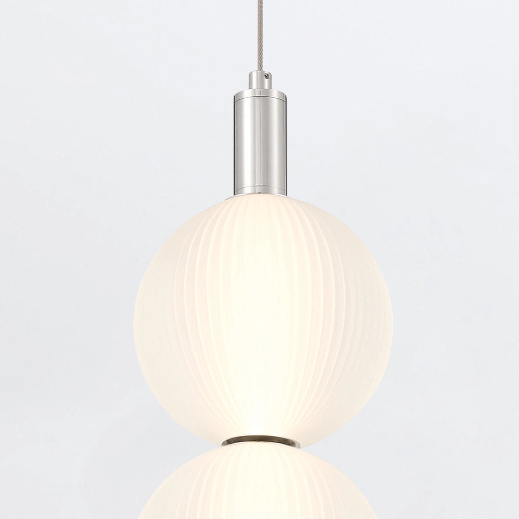Sospensione Quintiesse Palmas LED 20W sfere bianche cromo