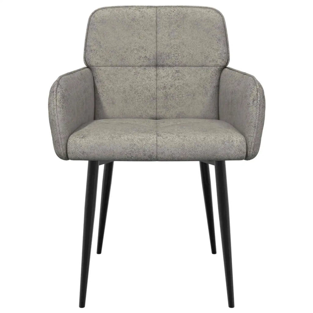 Sedie da pranzo 4 pz Pelle Scamosciata Sintetica Grigio Chiaro 3428230