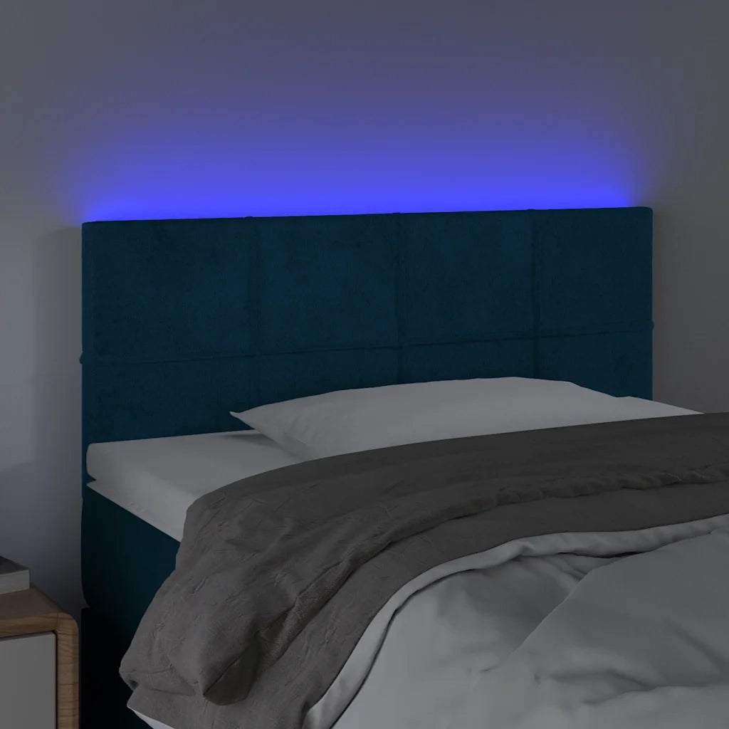 Testiera a LED Blu scuro 90x5x78/88 cm in Tessuto