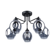 Lampadario Pure Lume BROSSA 5 luci vetro fumé nero