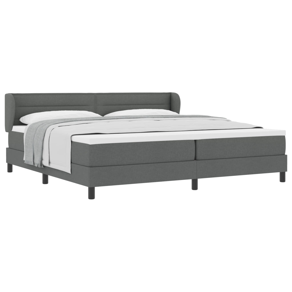 Letto a molle con materasso  grigio scuro 200x200 cm in tessuto