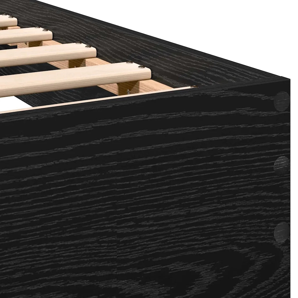 Struttura del letto con testiera Rovere Nero 203 x 104 x 70 cm 3376052