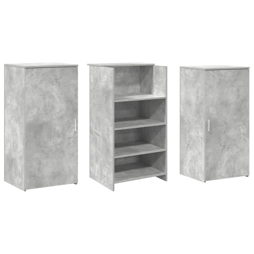 vidaXL Banco Reception Grigio Cemento 155x50x103,5cm Legno Multistrato