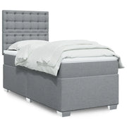 Giroletto a Molle con Materasso Grigio Chiaro 90x200 cm Tessuto 3292685