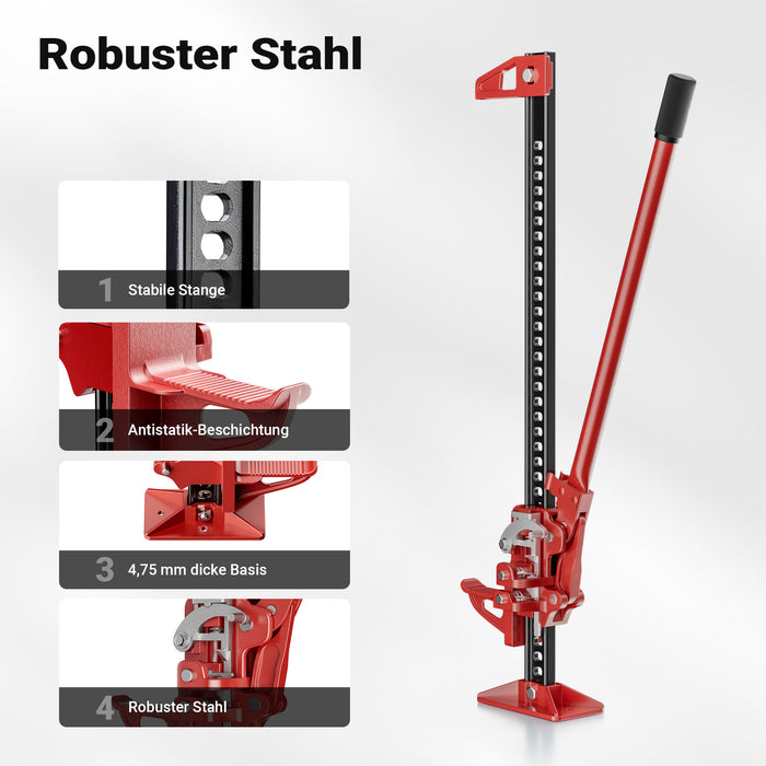 Binda per auto e fuoristrada, cric di sollevamento, portata max 3000 kg, altezza di sollevamento max 76 cm