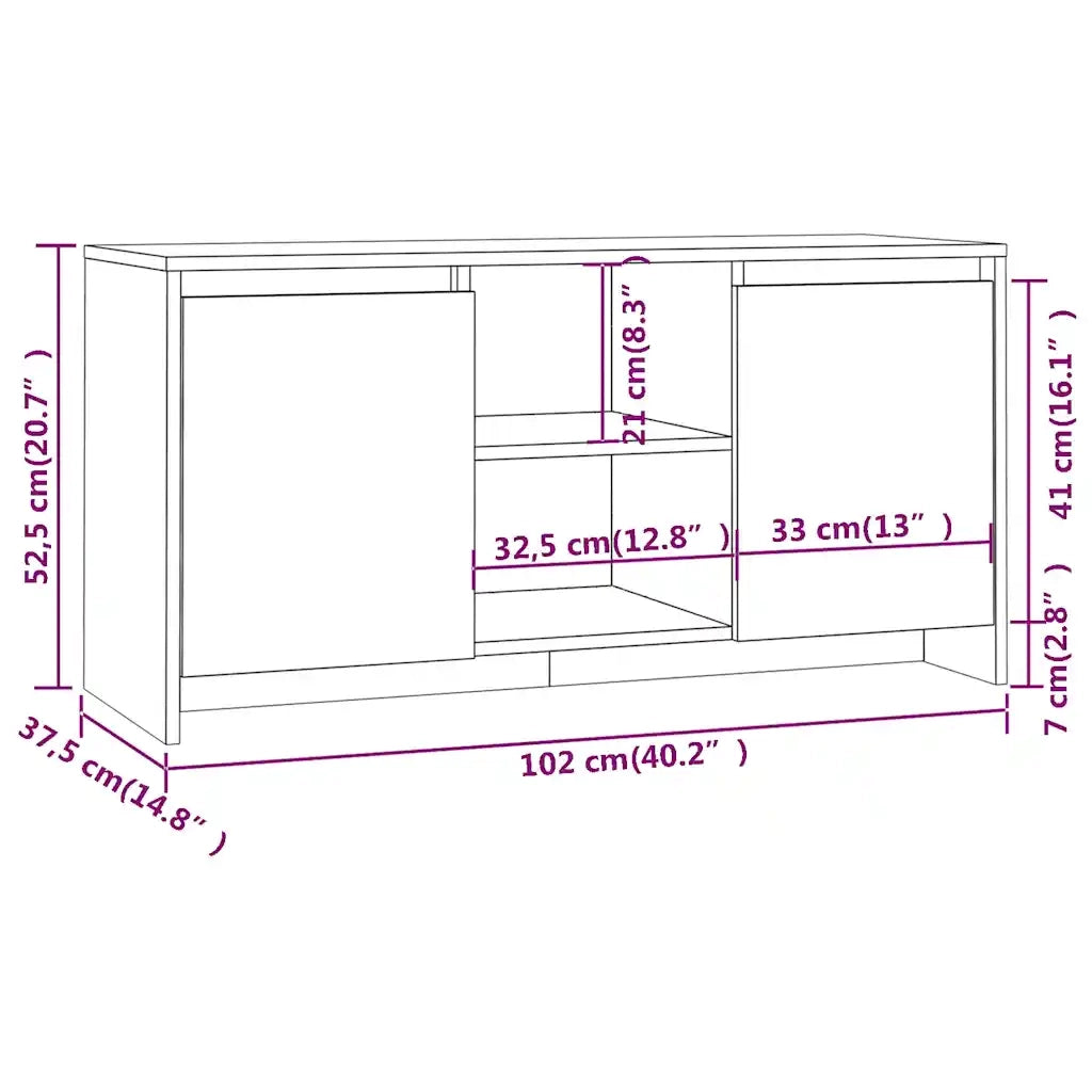 Mobile Porta TV Rovere Sonoma 102x37,5x52,5 cm in Truciolato cod mxl 37822