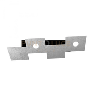 ECCENTRIC APPLIQUE-PLAFONIERA 2 LUCI + 2 DECORATIVO FOGLIA ARGENTO 1156-2L2D-FA