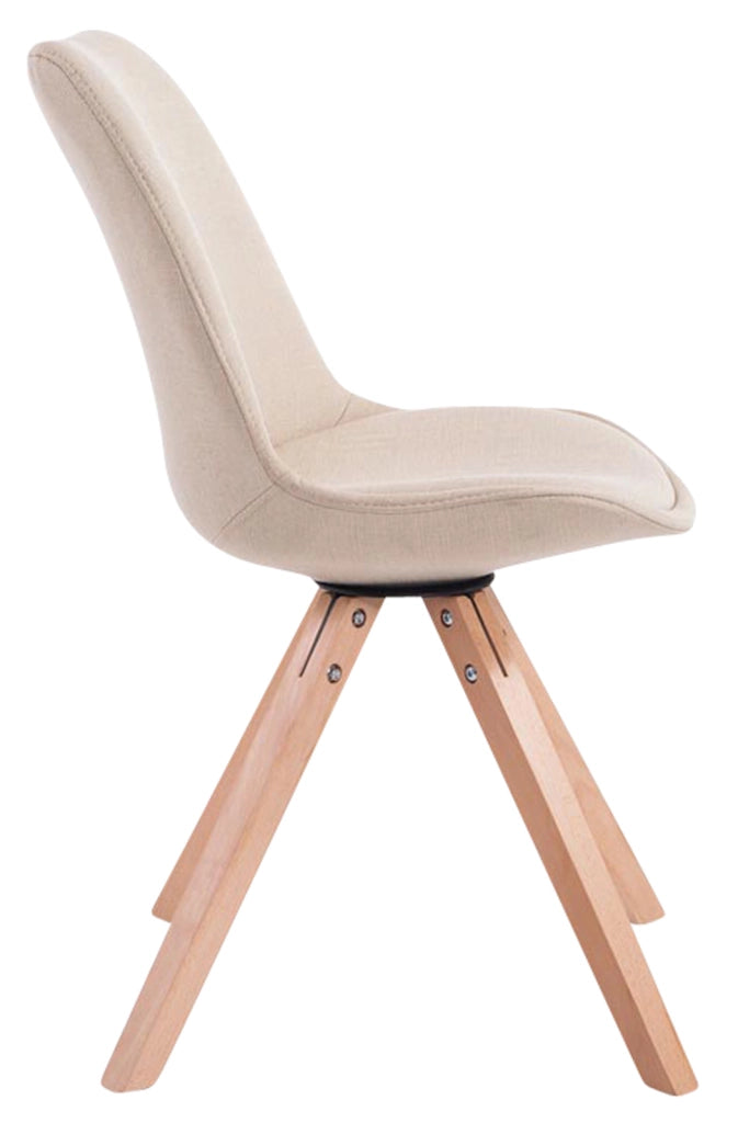 Set di 4 sedie per visitatori Toulouse Fabric Square crema,natura