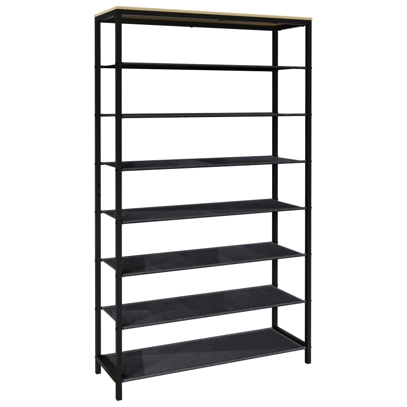 Linea Ferro Scarpiera H152 L90 P30 cm Porta Scarpe in Metallo Salvaspazio con Ripiani Regolabili Colore Noce