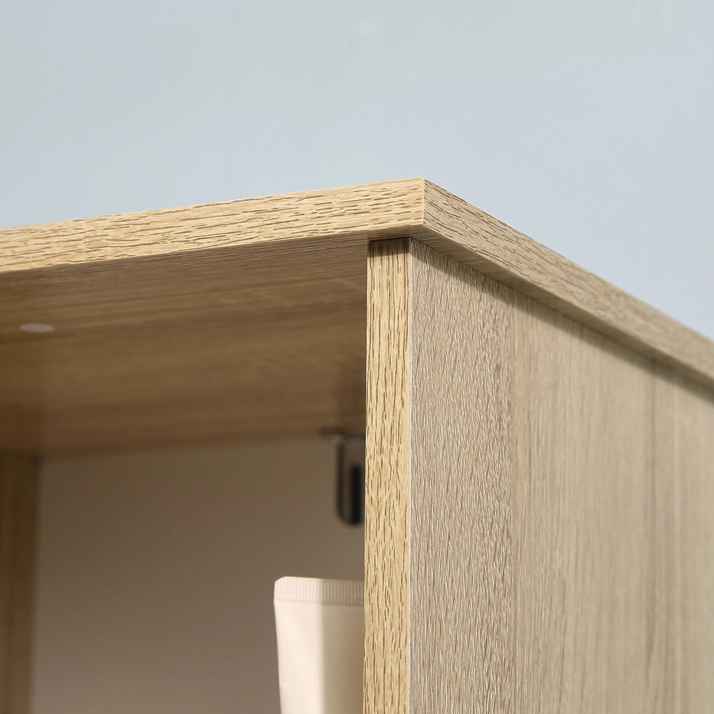 Mobile Colonna Bagno Alto ¨C Xylo ¨C Bianco Legno Naturale 1 Anta 1 Cassetto 3 Ripiani 32x30x171cm