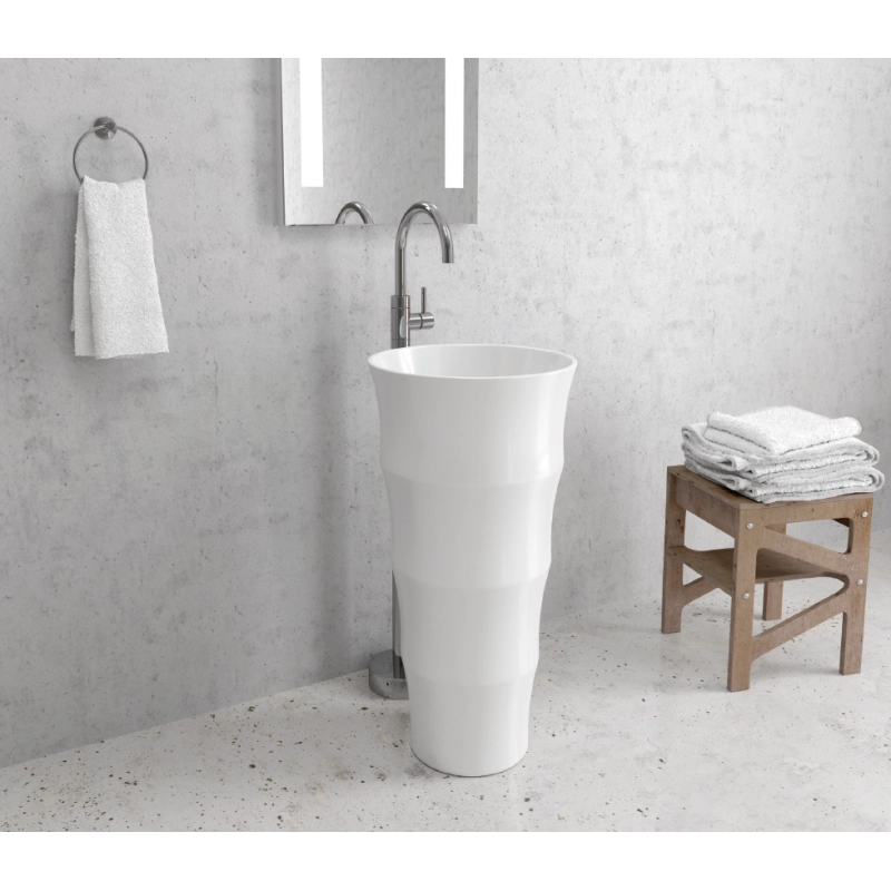 Lavabo totem LOUVRE 83x42x42 cm in porcellana