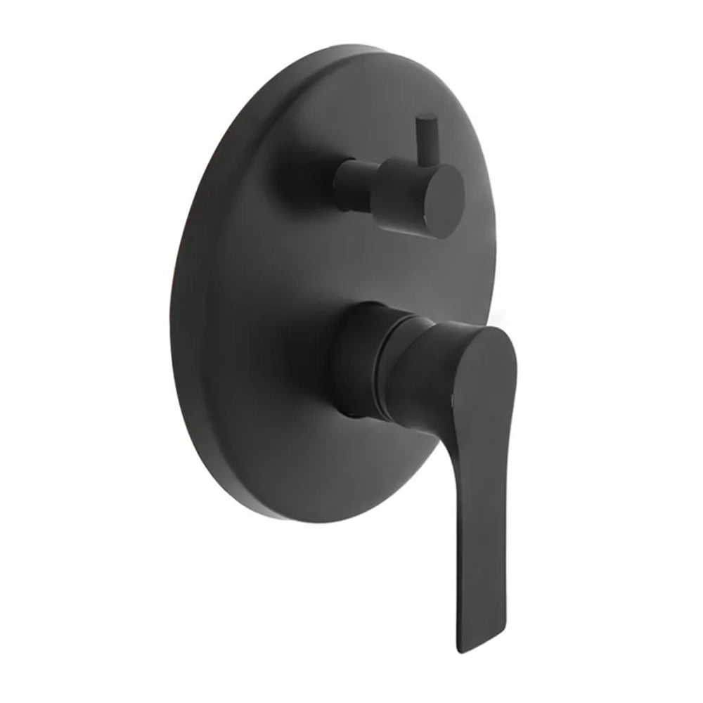 Set doccia a incasso completo nero opaco con braccio 35cm, soffione 25cm, miscelatore e kit doccino Flat
