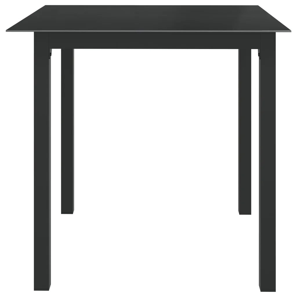 Tavolo da Giardino | Tavolino da esterno Nero 80x80x74 cm in Alluminio e Vetro