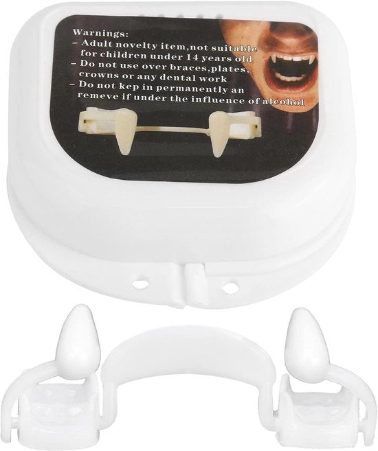 Decorazione per Halloween - Denti da Vampiro - Accessorio da Costume - Protesi da Denti - Materiale Sicuro - Polimero/Silicone - Facile da Indossare