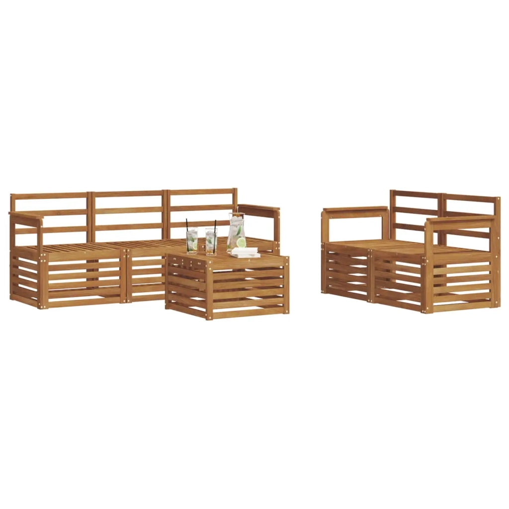 Set divani 6 pcs Naturale Legno di Acacia Massello 3374354