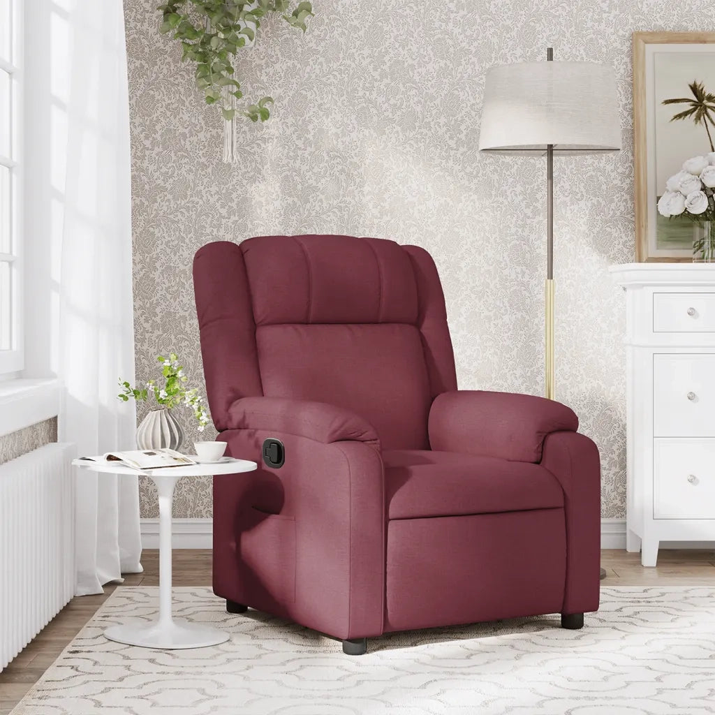 Divano Sedia-Poltrona Reclinabile in Tessuto Rosso Vino 946858