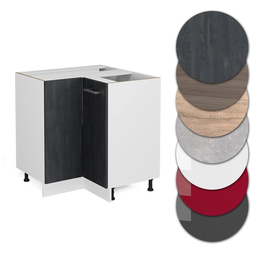 Mobile ad angolo cucina R-Line Calce nera/Bianco 75.6 cm senza piano di lavoro Vicco