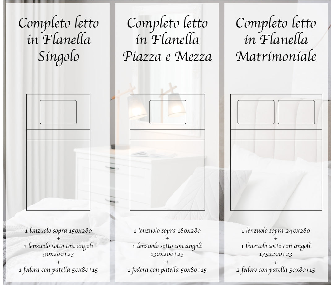 Set Lenzuola 100% cotone di flanella Effetto Melangiato Tinto in Filo Singolo, Piazza Mezza, Matrimoniale Federe Bicolore  - Dove/Blu - Singolo