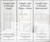 Set Lenzuola 100% cotone di flanella Effetto Melangiato Tinto in Filo Singolo, Piazza Mezza, Matrimoniale Federe Bicolore  - Dove/Blu - Piazza e mezza