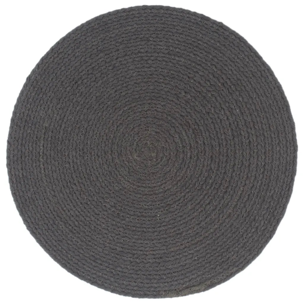 Tovagliette 4 pz Grigio Scuro Neutro 38cm Rotonde in Juta 133846