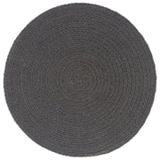 Tovagliette 4 pz Grigio Scuro Neutro 38cm Rotonde in Juta 133846