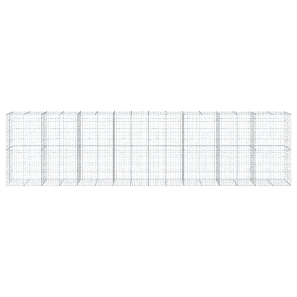 Cesto Gabbione con Copertura 800x100x200 cm in Ferro Zincato 3295239