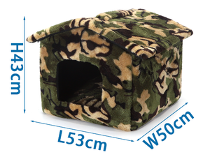 Casetta in pile Nobleza verde mimetico per cani varie misure - L