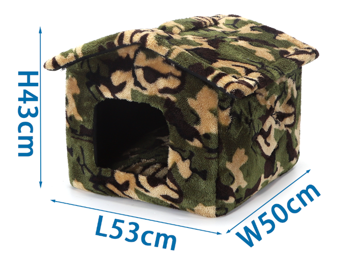 Casetta in pile Nobleza verde mimetico per cani varie misure - L