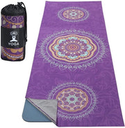 Asciugamano per yoga con superficie antiscivolo - Asciugamano per yoga secco in fretta - Angoli di fissaggio - Borsa compatta - Disegno a stampo unico - Asciugamano per yoga