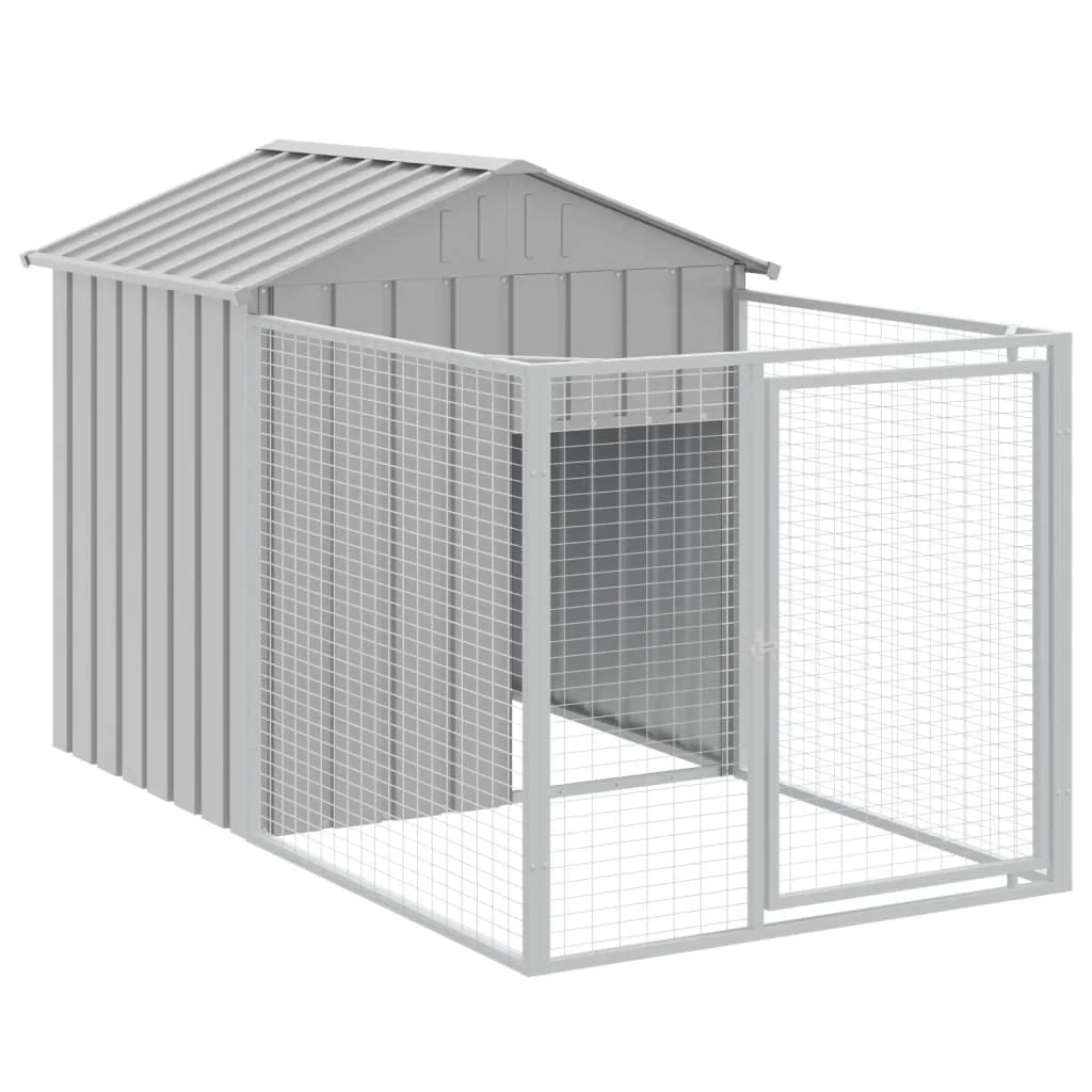 Cuccia per cani con tetto trasparente, acciaio zincato grigio 02_0043528