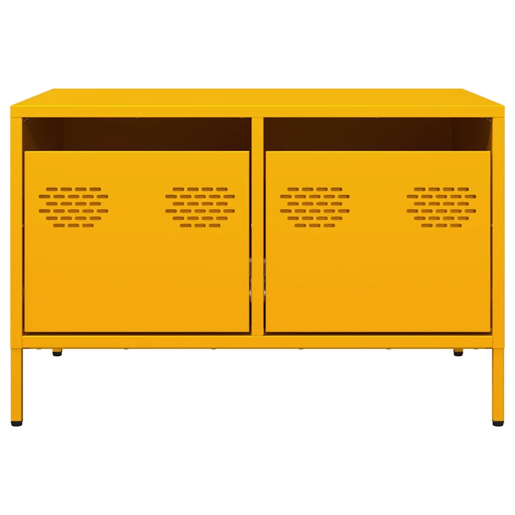 Mobile TV Giallo Senape 68x50x43,5 cm Acciaio Laminato a Freddo
