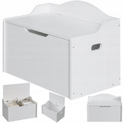 Cassapanca contenitore in legno di grandi dimensioni - Bianca, stile loft, 68 cm