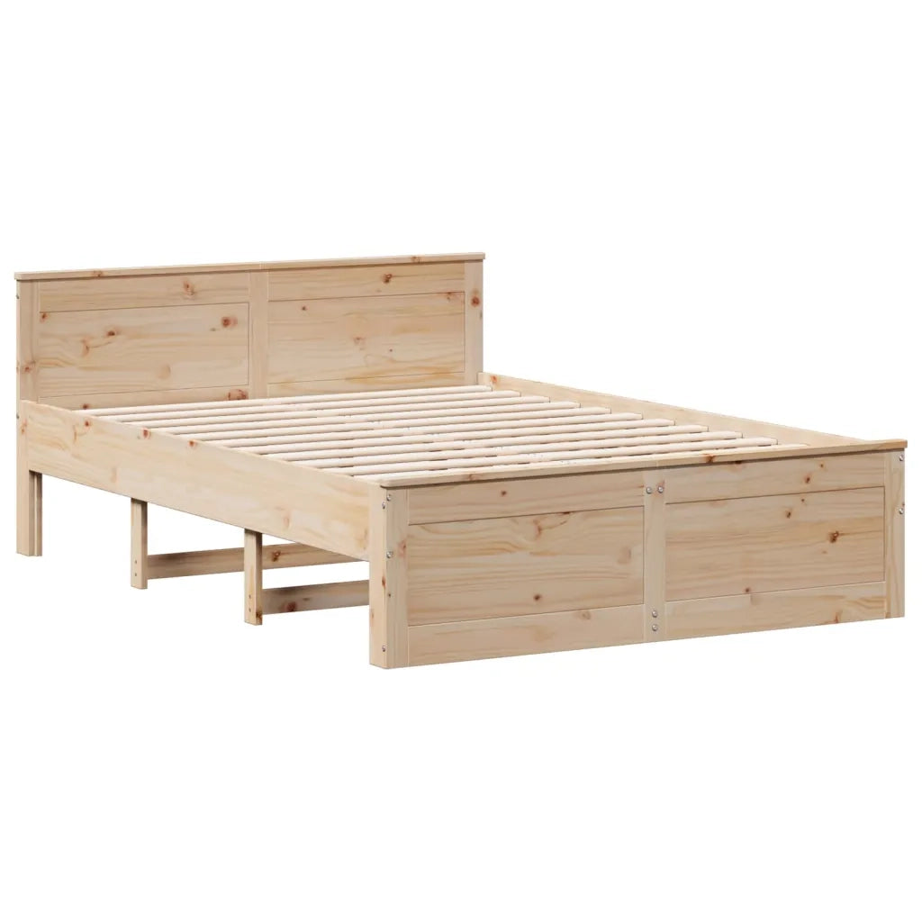 Letto senza Materasso con Testiera 160x200 cm in Legno di Pino 3308759