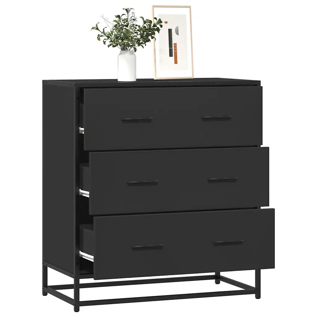 vidaXL Credenza Rovere Nera 68x35x76 cm in Truciolato e Metallo