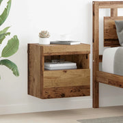 Mobile TV da parete con LED Legno vecchio 40 x 30 x 40 cm