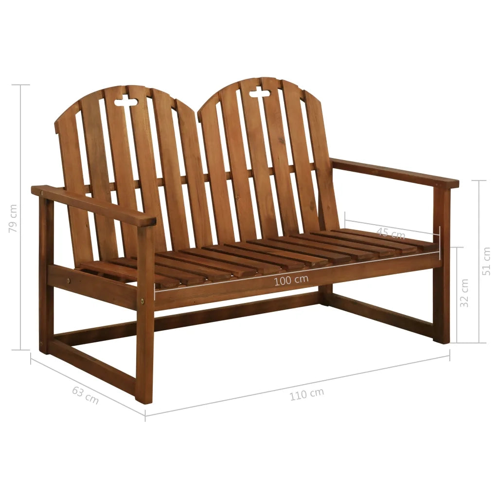 Panchina da Giardino 110 cm in Legno Massello di Acacia 44034