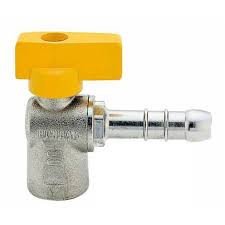 Valvola gas a squadra 1/2  con p ortagomma d.12 metano