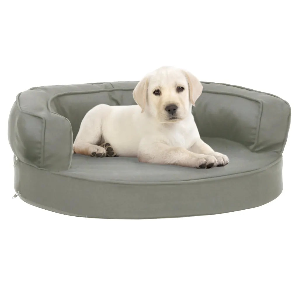 Materasso Ergonomico per Cani 60x42 cm Effetto Lino Grigio cod mxl 52319