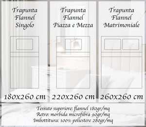 Trapunta Piumone Invernale In Tessuto Flanellato Effetto Velluto 550 Gr-Mq Beige - Matrimoniale