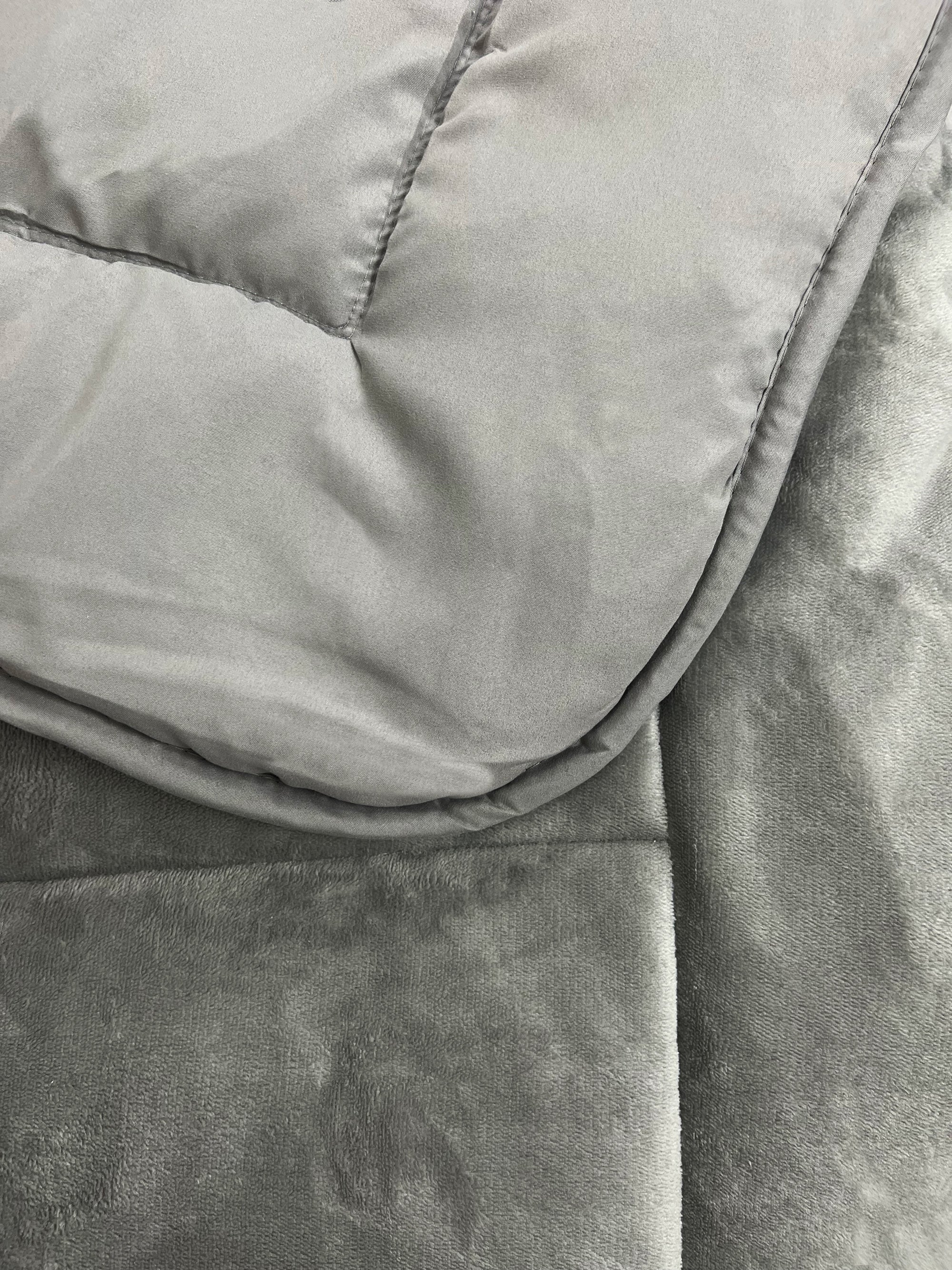 Trapunta Piumone Invernale In Tessuto Flanellato Effetto Velluto 550 Gr-Mq Grigio - Piazza e mezza