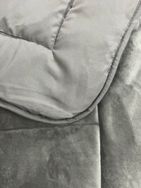 Trapunta Piumone Invernale In Tessuto Flanellato Effetto Velluto 550 Gr-Mq Grigio - Piazza e mezza