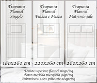 Trapunta Piumone Invernale In Tessuto Flanellato Effetto Velluto 550 Gr-Mq Tortora - Singolo