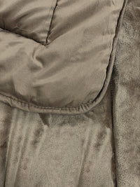 Trapunta Piumone Invernale In Tessuto Flanellato Effetto Velluto 550 Gr-Mq Tortora - Matrimoniale