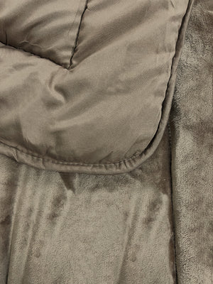 Trapunta Piumone Invernale In Tessuto Flanellato Effetto Velluto 550 Gr-Mq Tortora - Singolo