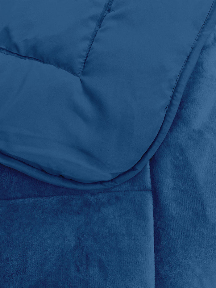 Trapunta Piumone Invernale In Tessuto Flanellato Effetto Velluto 550 Gr-Mq Avio - Matrimoniale